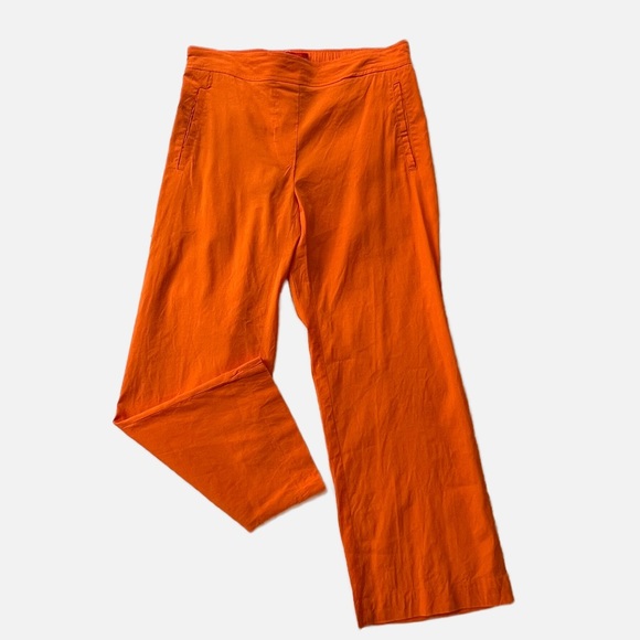 Cartonnier Pants - Anthropologie Cartonnier Pants Womens Extra Small Orange Linen Blend Neon Crop